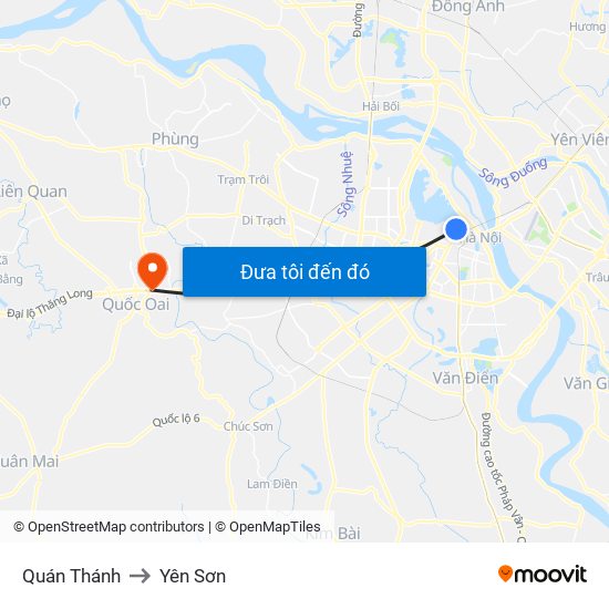 Quán Thánh to Yên Sơn map