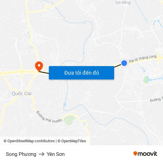 Song Phương to Yên Sơn map