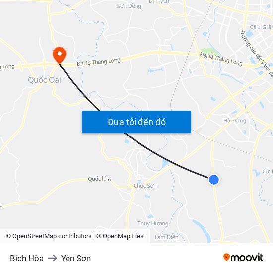 Bích Hòa to Yên Sơn map