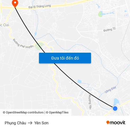 Phụng Châu to Yên Sơn map