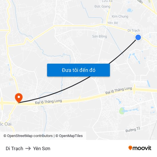 Di Trạch to Yên Sơn map
