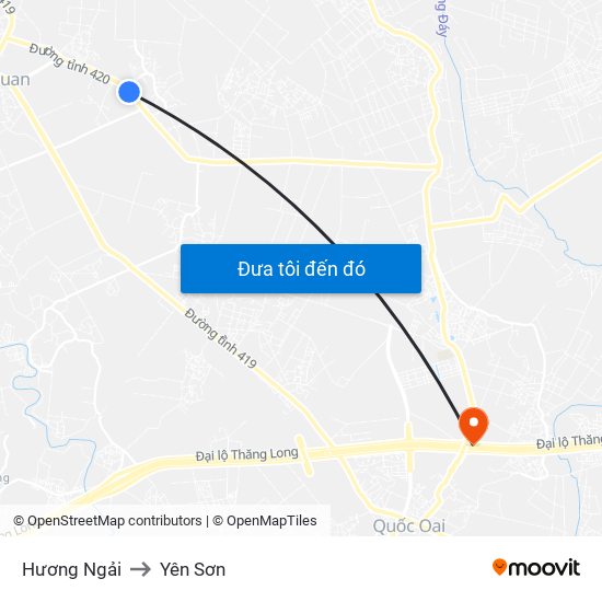 Hương Ngải to Yên Sơn map