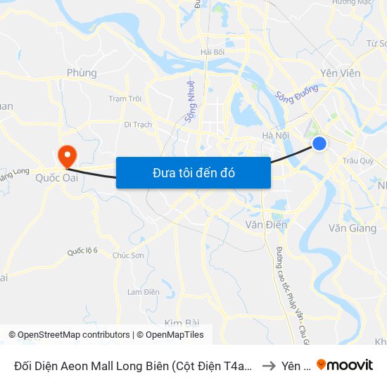 Đối Diện Aeon Mall Long Biên (Cột Điện T4a/2a-B Đường Cổ Linh) to Yên Sơn map