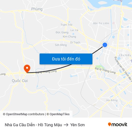 Nhà Ga Cầu Diễn - Hồ Tùng Mậu to Yên Sơn map