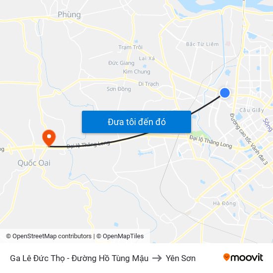 Ga Lê Đức Thọ - Đường Hồ Tùng Mậu to Yên Sơn map