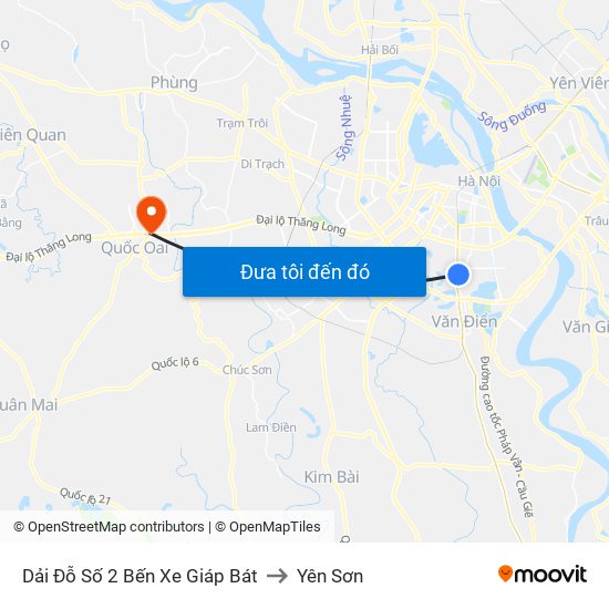 Dải Đỗ Số 2 Bến Xe Giáp Bát to Yên Sơn map