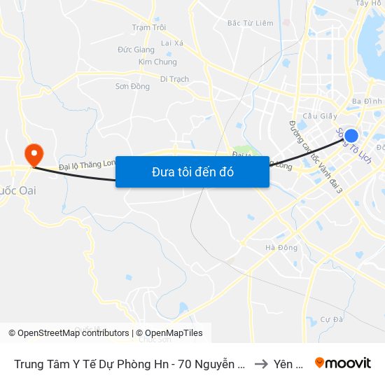 Trung Tâm Y Tế Dự Phòng Hn - 70 Nguyễn Chí Thanh to Yên Sơn map