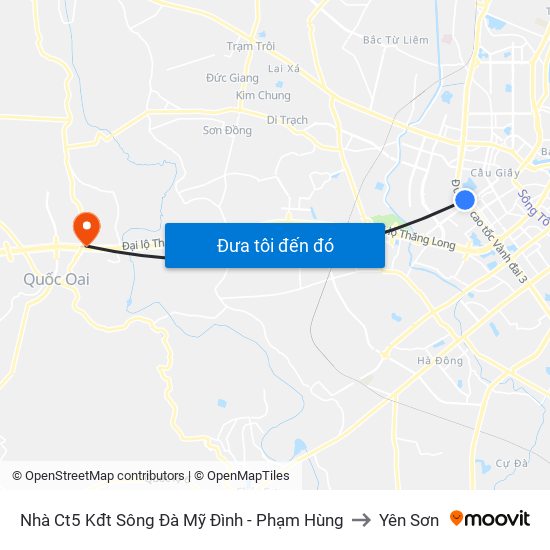 Nhà Ct5 Kđt Sông Đà Mỹ Đình - Phạm Hùng to Yên Sơn map