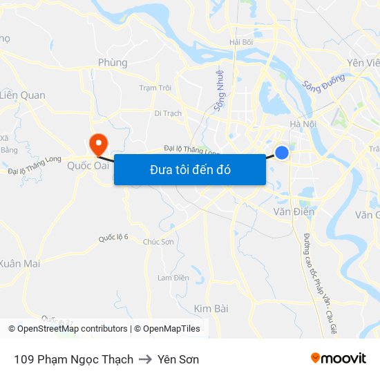 109 Phạm Ngọc Thạch to Yên Sơn map