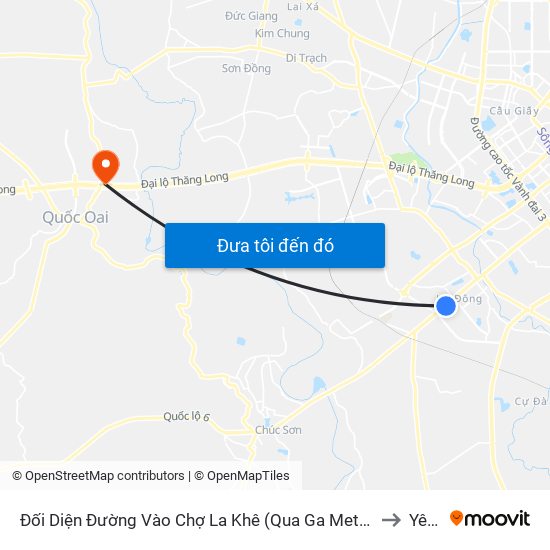 Đối Diện Đường Vào Chợ La Khê (Qua Ga Metro La Khê) - 405 Quang Trung (Hà Đông) to Yên Sơn map