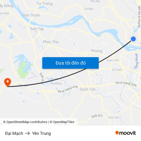 Đại Mạch to Yên Trung map