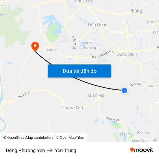 Đông Phương Yên to Yên Trung map