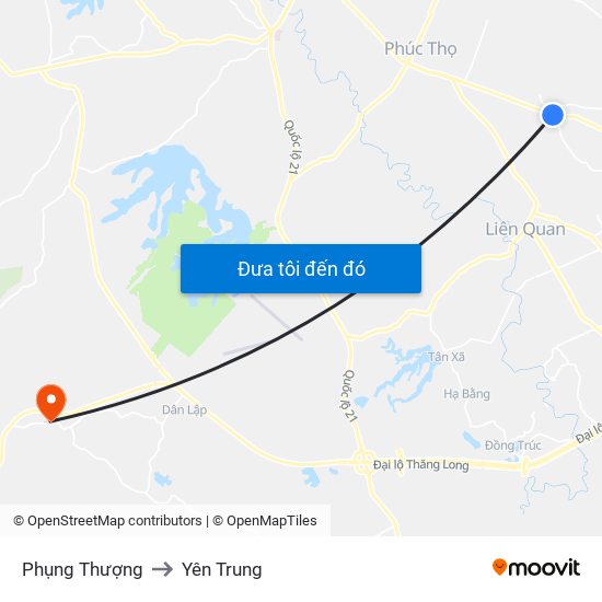 Phụng Thượng to Yên Trung map