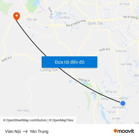 Viên Nội to Yên Trung map