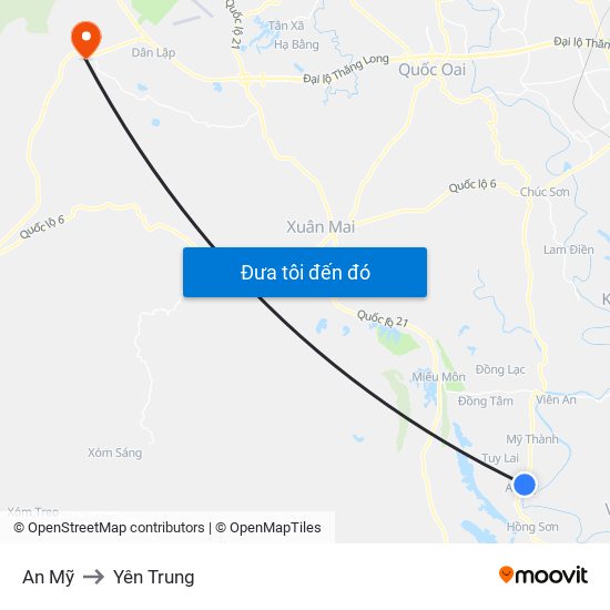 An Mỹ to Yên Trung map