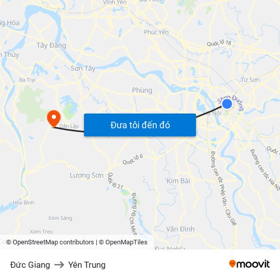 Đức Giang to Yên Trung map