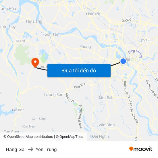 Hàng Gai to Yên Trung map