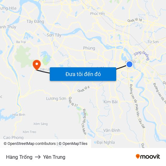 Hàng Trống to Yên Trung map