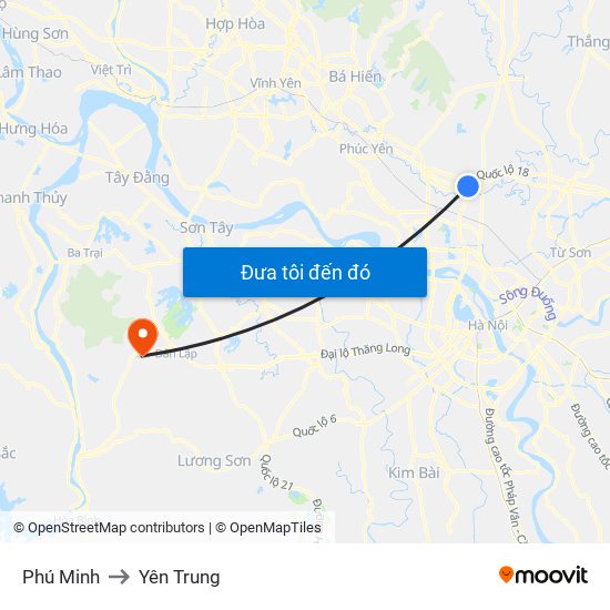 Phú Minh to Yên Trung map