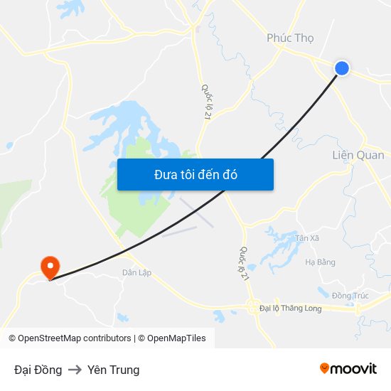 Đại Đồng to Yên Trung map