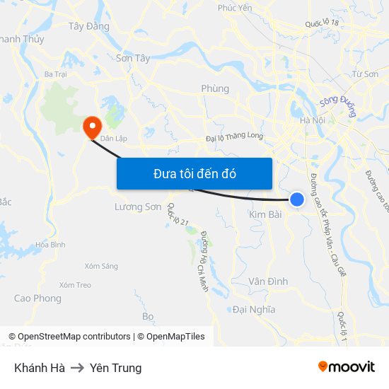 Khánh Hà to Yên Trung map