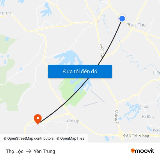 Thọ Lộc to Yên Trung map