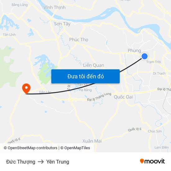 Đức Thượng to Yên Trung map