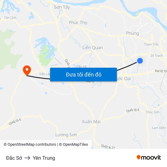 Đắc Sở to Yên Trung map