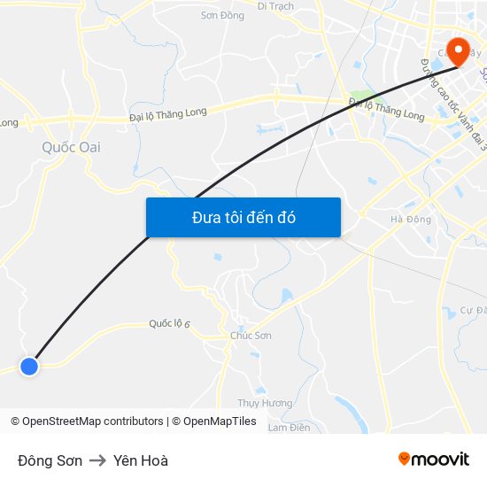 Đông Sơn to Yên Hoà map