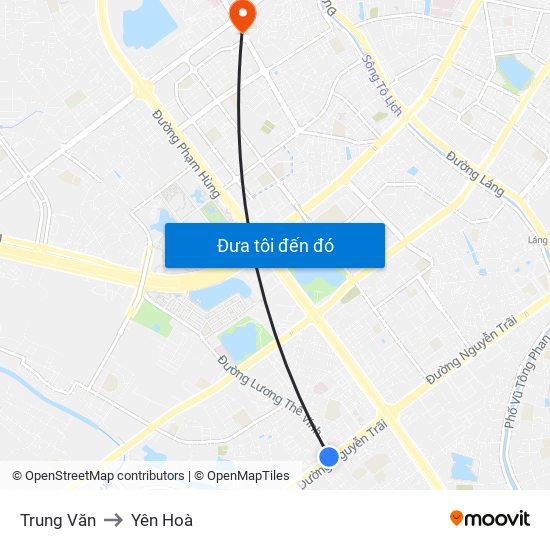 Trung Văn to Yên Hoà map