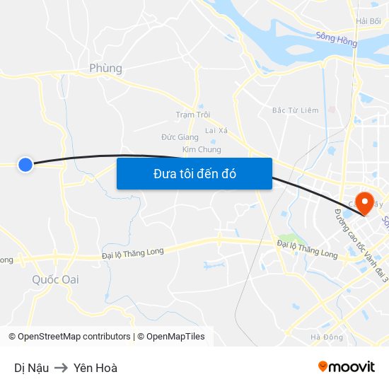 Dị Nậu to Yên Hoà map