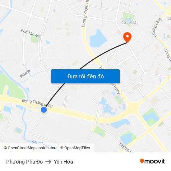 Phường Phú Đô to Yên Hoà map