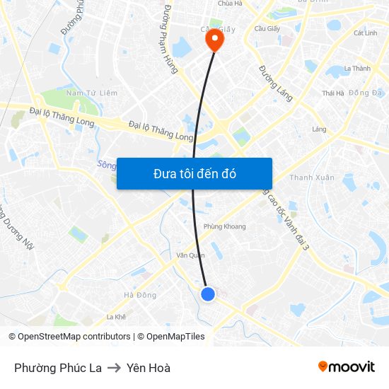 Phường Phúc La to Yên Hoà map