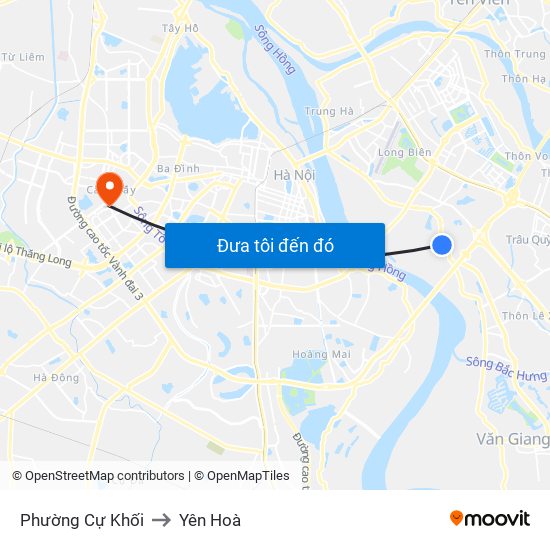 Phường Cự Khối to Yên Hoà map