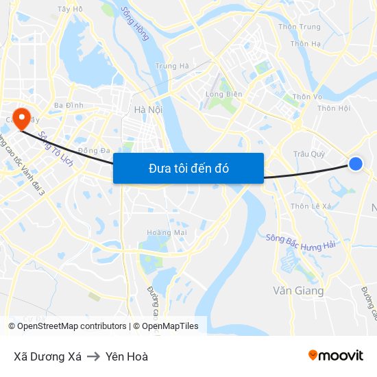 Xã Dương Xá to Yên Hoà map