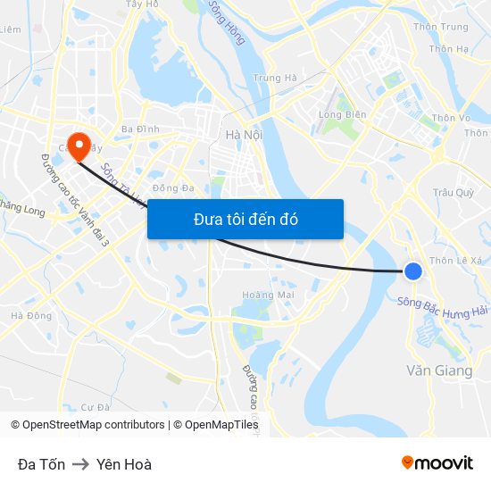 Đa Tốn to Yên Hoà map