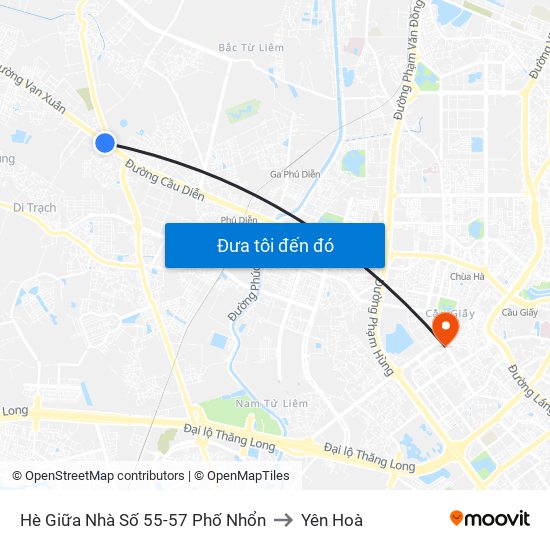 Hè Giữa Nhà Số 55-57 Phố Nhổn to Yên Hoà map