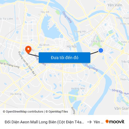Đối Diện Aeon Mall Long Biên (Cột Điện T4a/2a-B Đường Cổ Linh) to Yên Hoà map