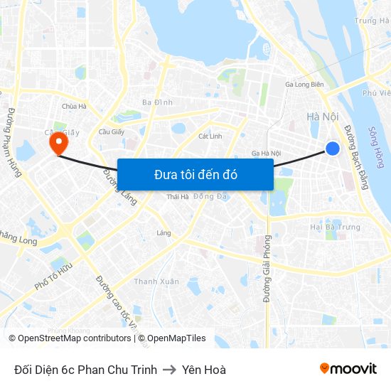 Đối Diện 6c Phan Chu Trinh to Yên Hoà map