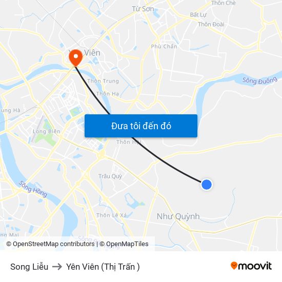 Song Liễu to Yên Viên (Thị Trấn ) map
