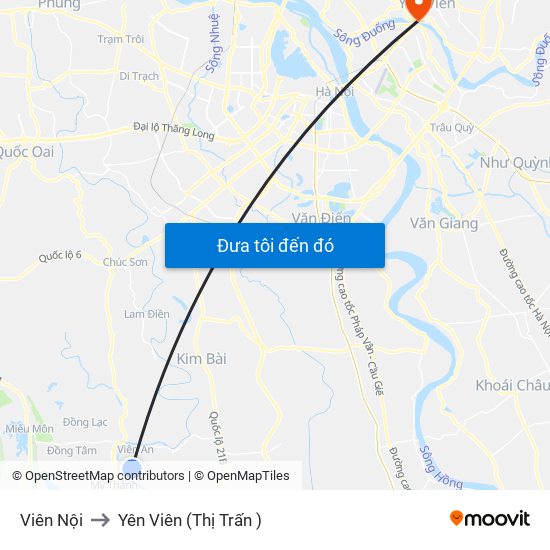 Viên Nội to Yên Viên (Thị Trấn ) map