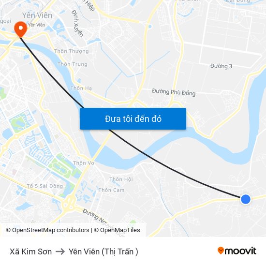 Xã Kim Sơn to Yên Viên (Thị Trấn ) map