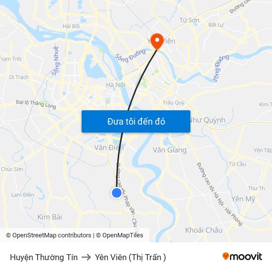 Huyện Thường Tín to Yên Viên (Thị Trấn ) map