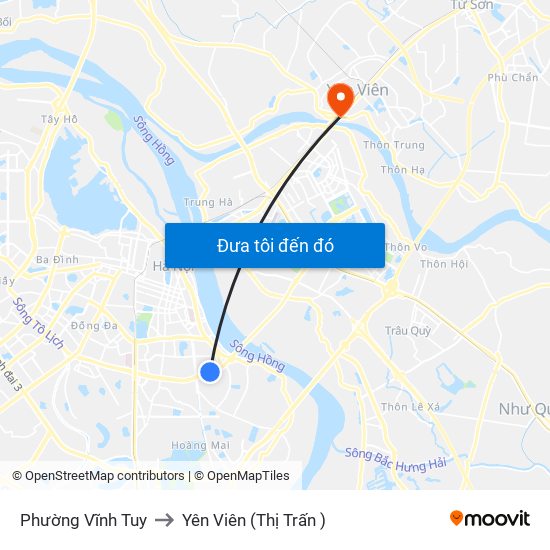 Phường Vĩnh Tuy to Yên Viên (Thị Trấn ) map