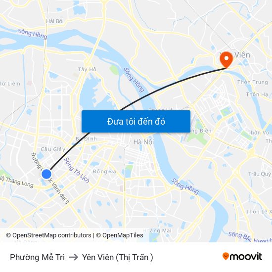 Phường Mễ Trì to Yên Viên (Thị Trấn ) map