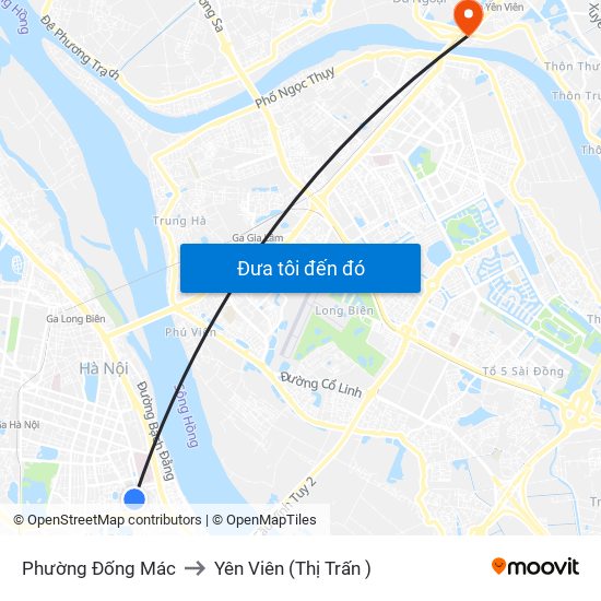 Phường Đống Mác to Yên Viên (Thị Trấn ) map