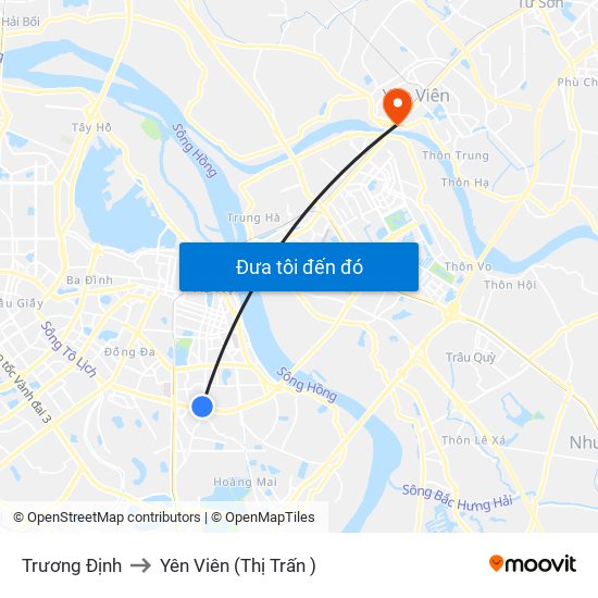 Trương Định to Yên Viên (Thị Trấn ) map