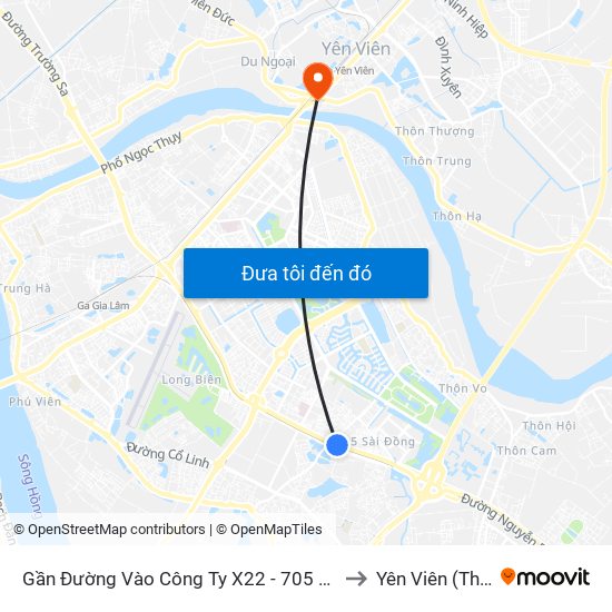 Gần Đường Vào Công Ty X22 - 705 Nguyễn Văn Linh to Yên Viên (Thị Trấn ) map