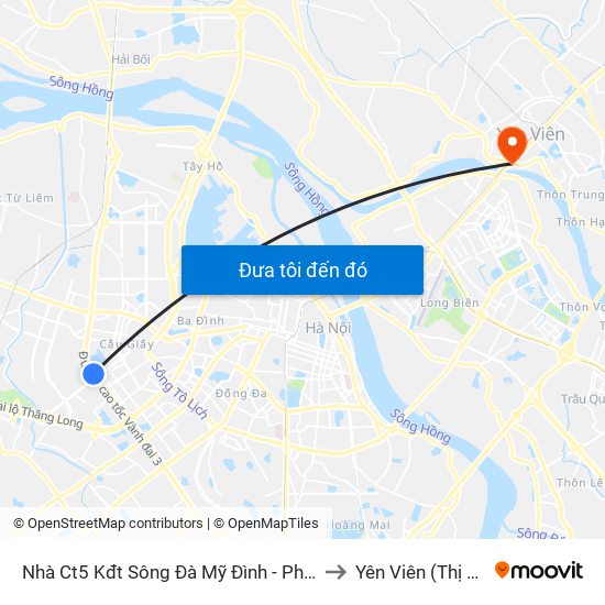 Nhà Ct5 Kđt Sông Đà Mỹ Đình - Phạm Hùng to Yên Viên (Thị Trấn ) map