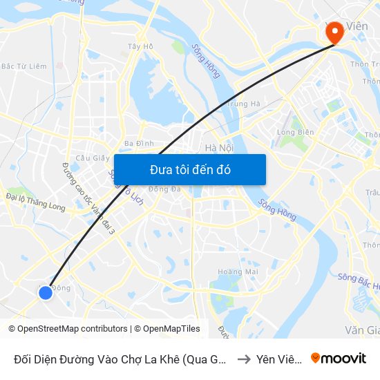 Đối Diện Đường Vào Chợ La Khê (Qua Ga Metro La Khê) - 405 Quang Trung (Hà Đông) to Yên Viên (Thị Trấn ) map